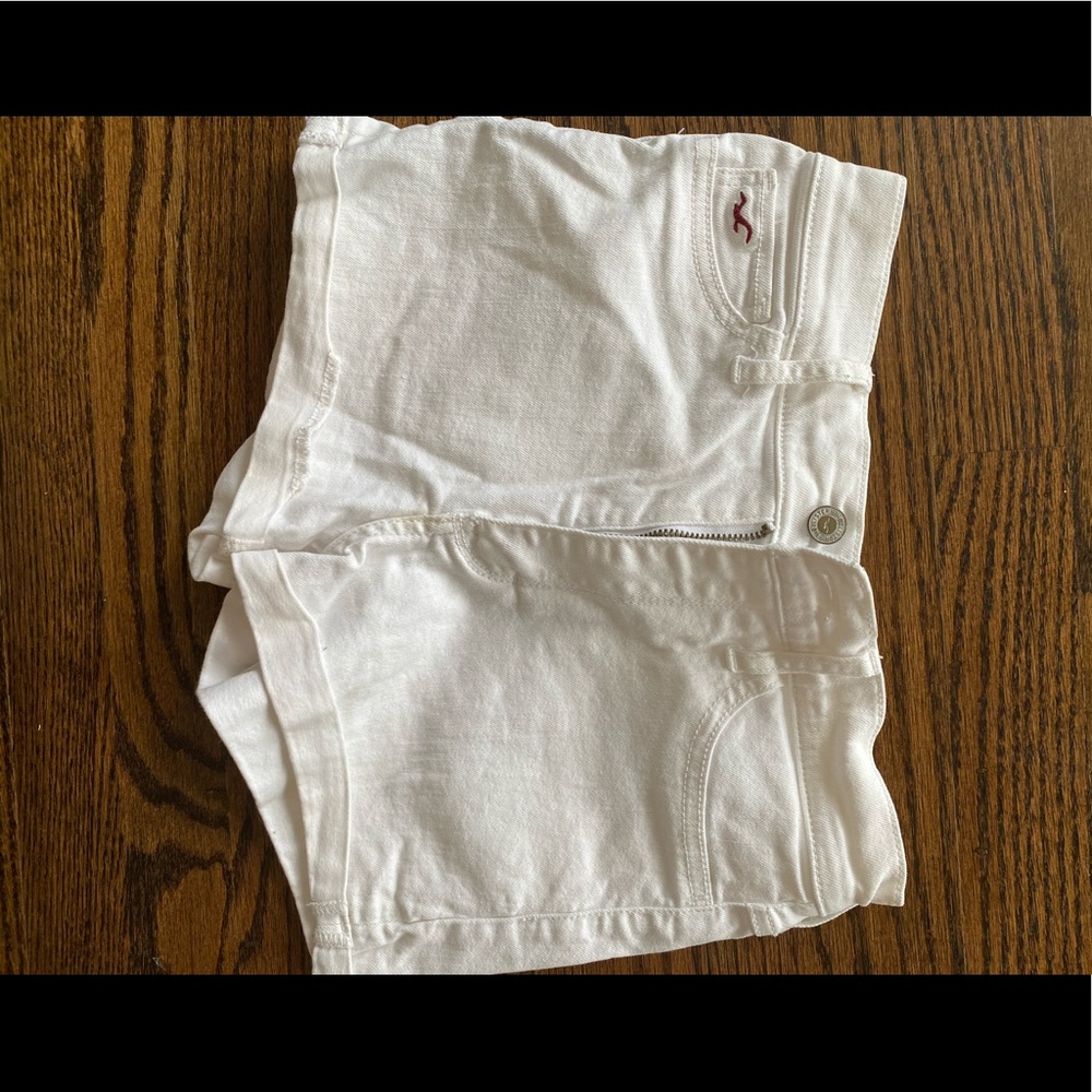 Hollister white jean shorts